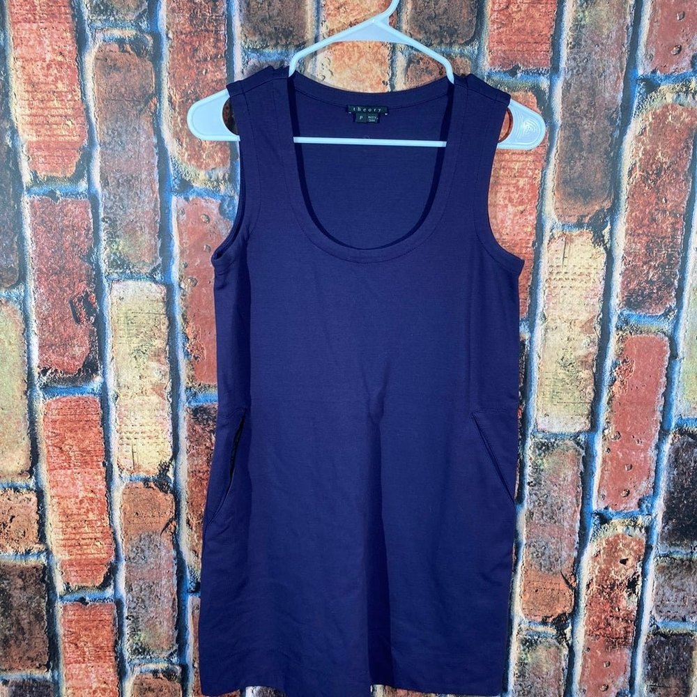 Theory purple mini dress with pockets size small